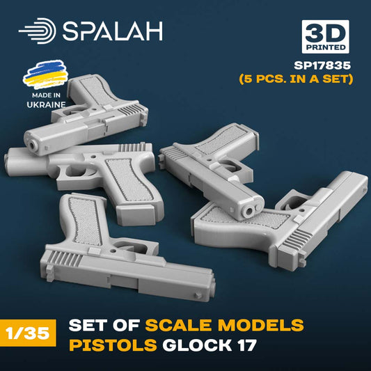 Set of scale models "Glock-17 pistols" (5 pcs) 1/35