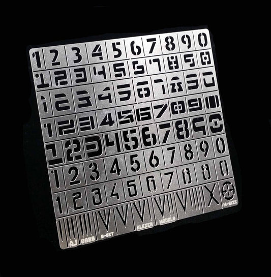 Στένσιλ B 1/35 Gundam/AFV Number Airbrush Template