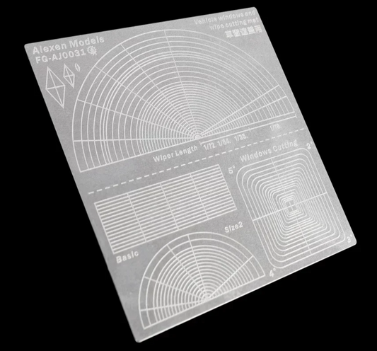 1/35 Mask cutting mat rear windows and wipers of tank and vehicle