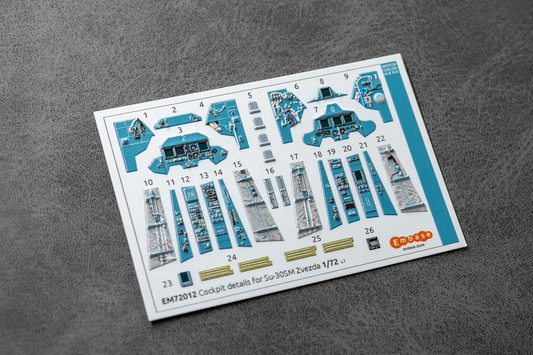 Su-30SM Cockpit details for Zvezda 1/72 (3D decal)