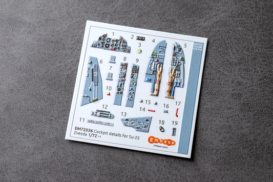 Su-25 Λεπτομέρειες πιλοτηρίου για Zvezda 1/72 (3D χαλκομανία)