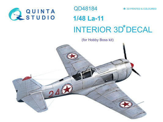 La-11 3D-Printed & coloured Interior on decal paper (HobbyBoss)