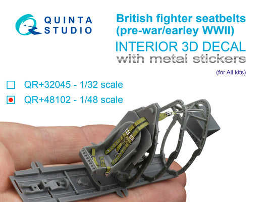 British Fighter seatbelts (pre-war/early WWII) (with metal buckles) (All kits) 1/48