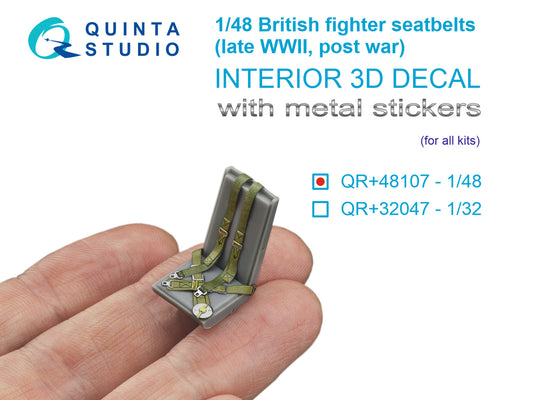 British Fighter Seatbelts (late WWII, post-war) (with metal buckles) (All kits) 1/48