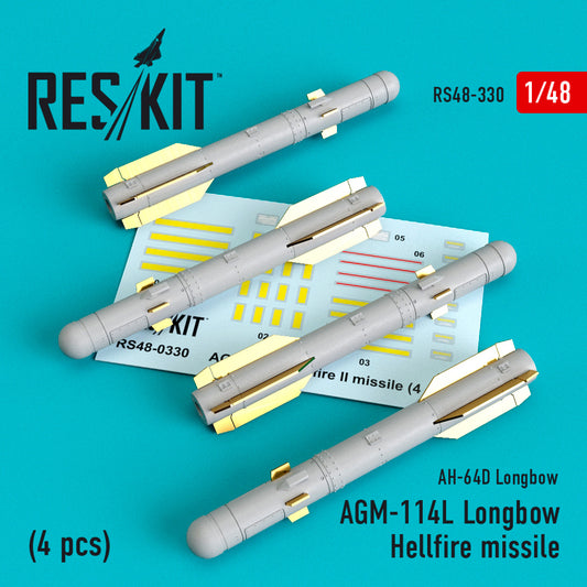 AGM-114L LONGBOW HELLFIRE MISSILES (4 PCS) (1/48)