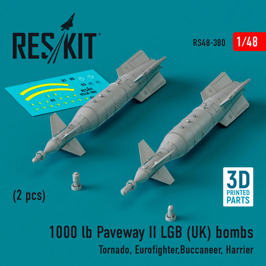 1000 lb Paveway II LGB (UK) bombs (2 pcs) (3D Printed) (1/48)