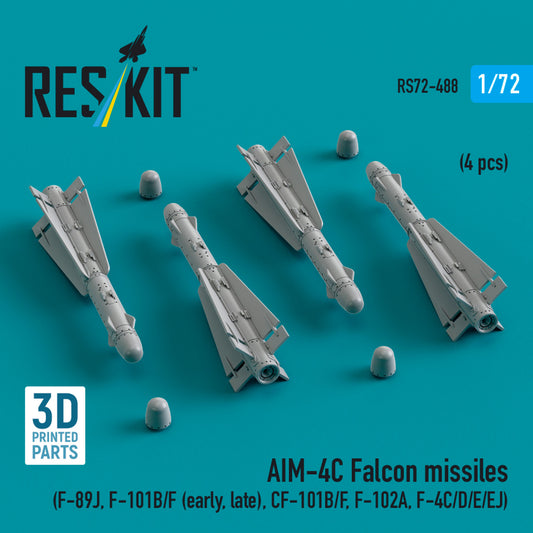 AIM-4C "Falcon" missiles (4 pcs) (3D Printed) (1/72)