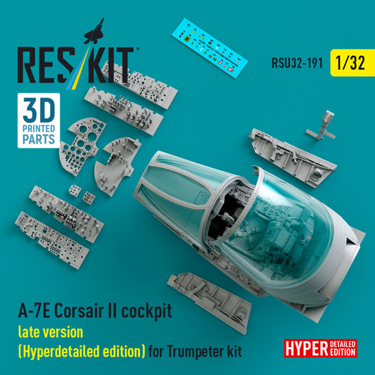 A-7E Corsair II late cockpit (Hyperdetailed edition) for Trumpeter kit (3D Printed) (1/32)