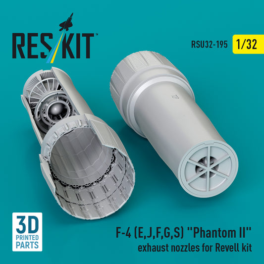 F-4 (E, J, F, G, S) "Phantom II" exhaust nozzles for Revell kit (3D Printed) (1/32)