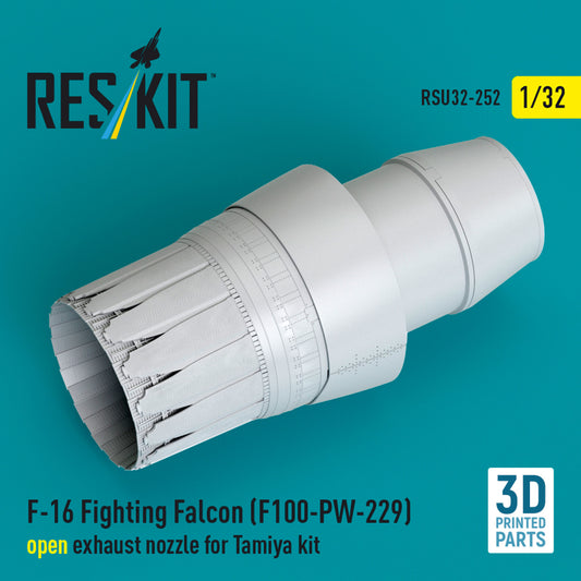 F-16 Fighting Falcon (F100-PW-229) open exhaust nozzle for Tamiya kit (3D Printed) (1/32)