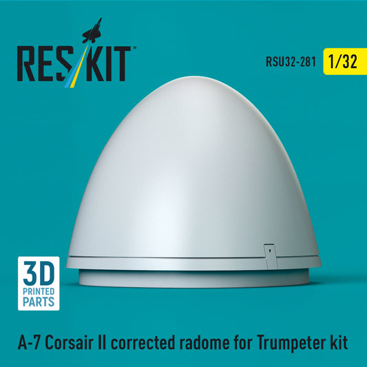 A-7 Corsair II corrected radome for Trumpeter kit (3D Printed) (1/32)