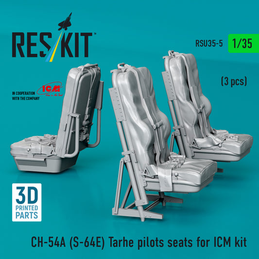 CH-54A (S-64E) Tarhe pilots seats for ICM kit (3 pcs) (3D Printed) (1/35)