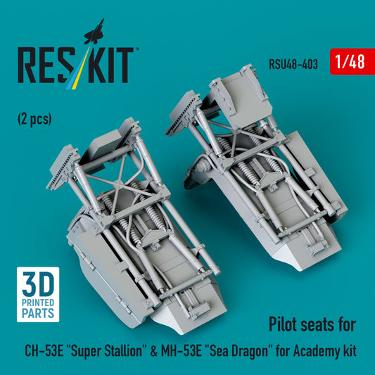 Pilot seats for CH-53E & MH-53E for Academy kit (2 pcs) (3D printed) (1/48)