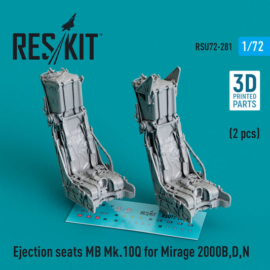 Ejection seats MB Mk.10Q for Mirage 2000B,D,N (2 pcs) (3D Printed) (1/72)
