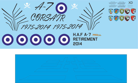 H.A.F A-7 retirement plane - 1/72 Decal