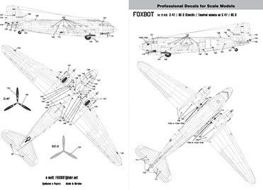 Decals Stencils for C-47/DC-3