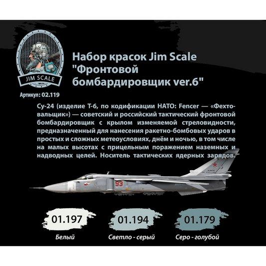 Σετ χρωμάτων Jim Scale “Su-24 Frontline Bomber”.