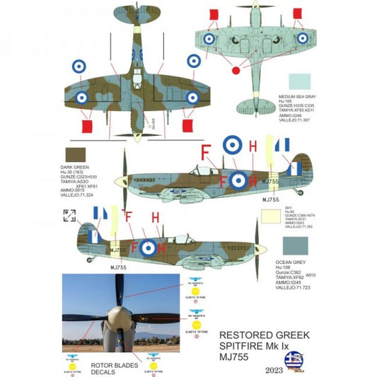 GREEK Restored SPITFIRE Mk IΧc MJ755 - 1/32 Decal