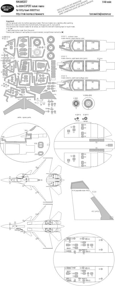 Su-30SM EXPERT kabuki masks (1/48)