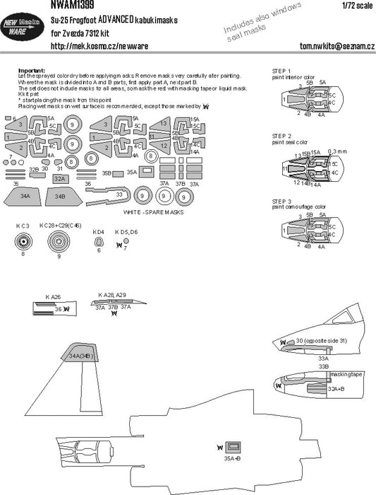 Su-25 Frogfoot ADVANCED kabuki masks (1/72)