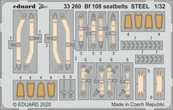 Bf 108 seatbelts STEEL 1/32 (Eduard)