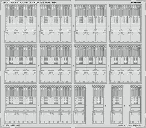 CH-47A - cargo seatbelts 1/48 (for HobbyBoss)