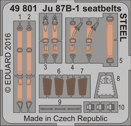 Ju 87B-1 seatbelts STEEL 1/48 (Aifix)