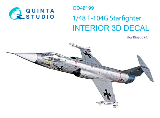F-104G 3D-Printed & coloured Interior on decal paper (Kinetic)