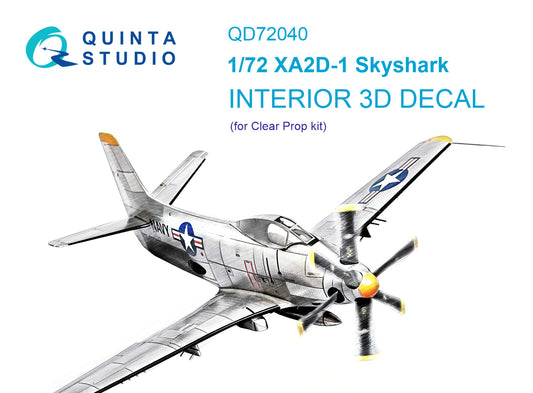XA2D-1 3D-Printed & coloured Interior on decal paper (Clear Prop)