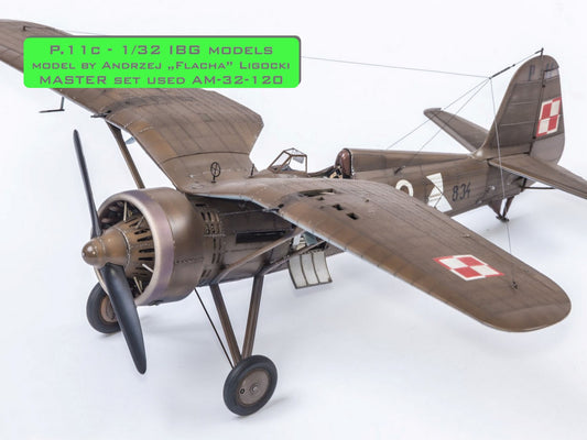PZL P.11c - wz. 33 machine gun barrels, gunsight and Venturi Tube (for IBG)