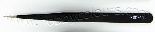 Black Stainless Steel Tweezer Fine Straight Tip