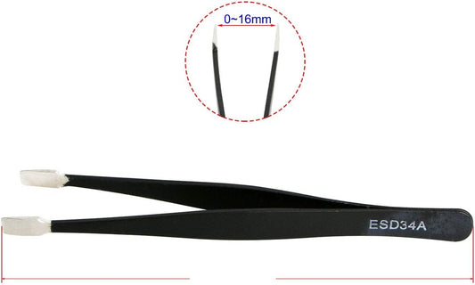 Copy of Black Stainless Steel Tweezer Straight Flat