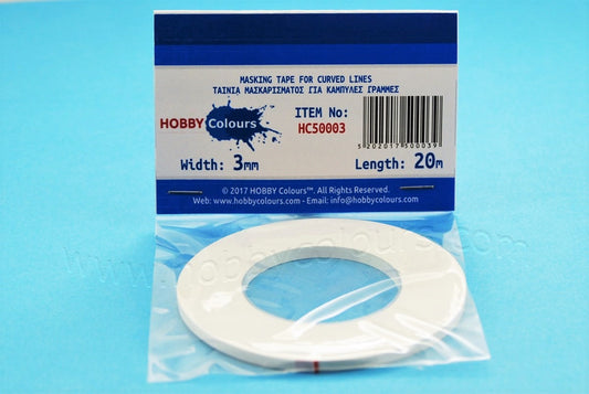Masking Tape 3mm x 20m - Curved Lines