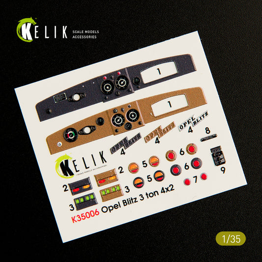 Opel Blitz 3ton 4x2 interior 3D decals for Tamiya kit (1/35)