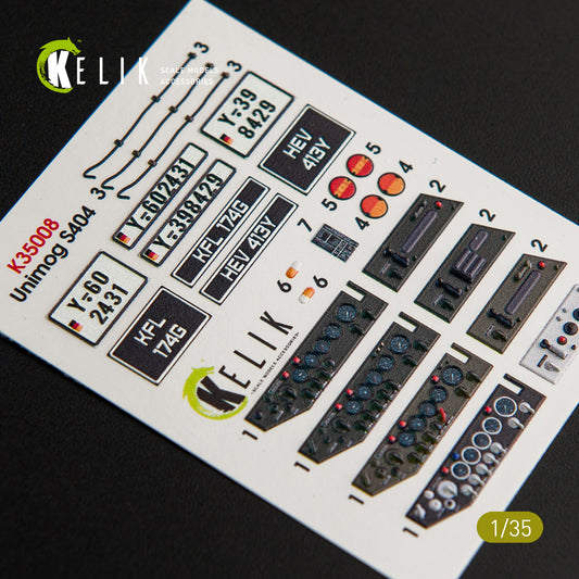 Unimog 404 interior 3D decals for ICM kit (1/35)