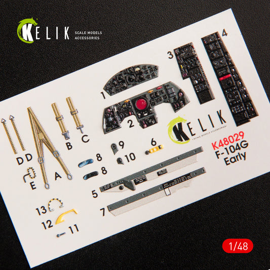 F-104G "Starfighter" early type interior 3D decals for Hasegawa kit (1/48)