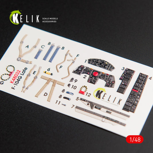 F-104G "Starfighter" late type interior 3D decals for Hasegawa kit (1/48)
