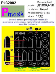 Messerschmitt Bf109G-10 canopy and wheel masks (for Revell)