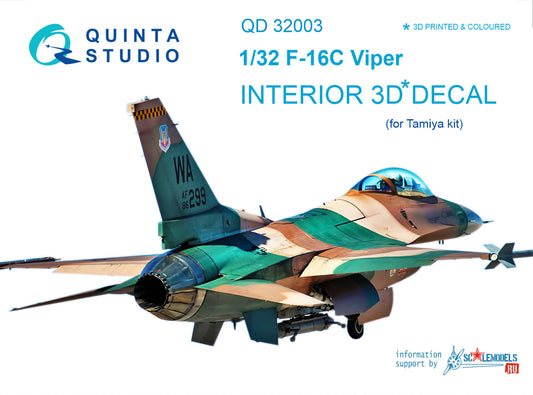 F-16C 3D-Printed & coloured Interior on decal paper (for Tamiya kit)