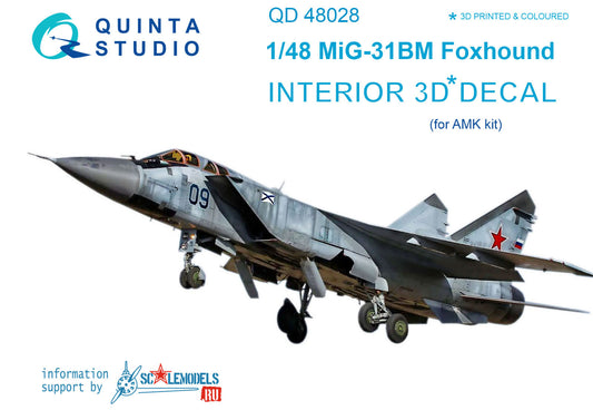 MiG-31BM 3D-Printed & coloured Interior on decal paper (for AMK kit)