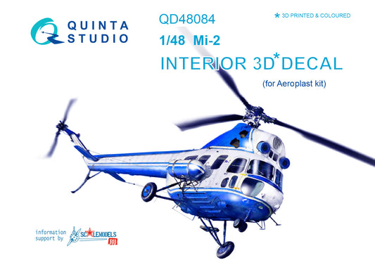 Mi-2 3D-Printed & coloured Interior on decal paper (for Aeroplast kit)