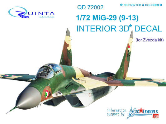 MiG-29 9-13 - 3D-Printed & coloured interior (for 7278 Zvezda kit)