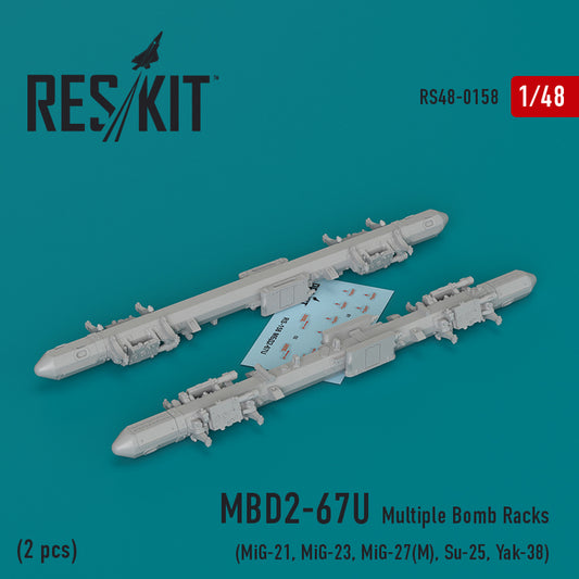 MBD2-67U (2 pcs) Multiple Bomb Racks (MiG-21, MiG-23, MiG-27(M), MiG-29K, Su-25, Yak-38)