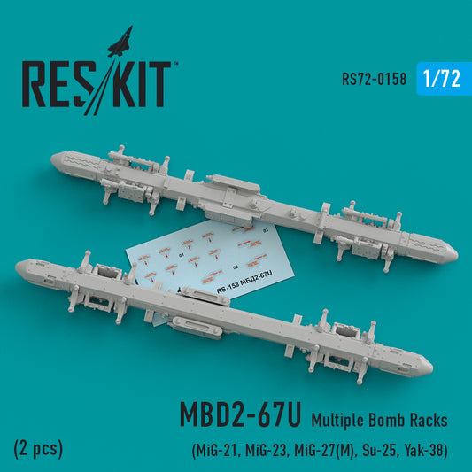 MBD2-67U (2 pcs) Multiple Bomb Racks (MiG-21, MiG-23, MiG-27(M), MiG-29K, Su-25, Yak-38)