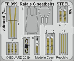 Rafale C seatbelts Steel (for Revell)