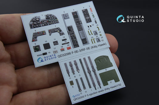 F-5E-3/RF-5E 3D-Printed & coloured Interior on decal paper (for KittyHawk kit)
