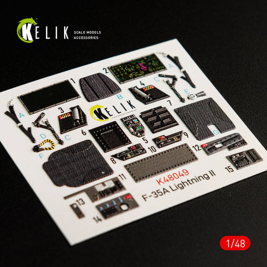 F-35A "Lightning II" interior 3D decals for Meng kit (1/48)