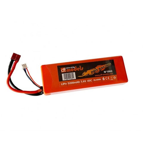 7.4V 5200mAh LiPo BATTERY 45C HardCase (T-PLUG DEANS)