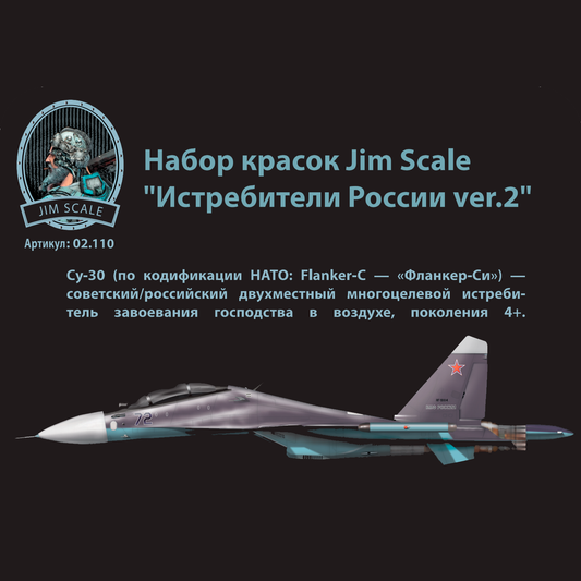 Σετ βαφής Jim Scale "Russian Fighters ver.2" (Su-30)