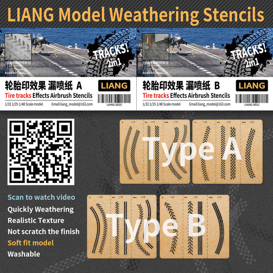 Tire Traks Effects Airbrush Stencils B